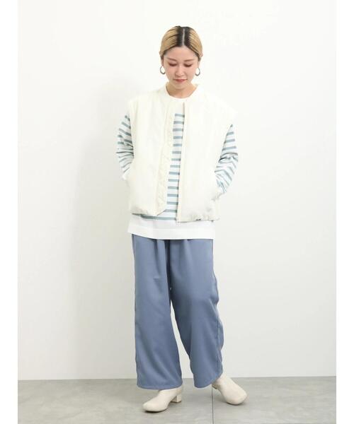 Samansa Mos2 blue(サマンサモスモスブルー)の「ツイルイージーパンツ(その他パンツ・レディース・ブルー/ネイビー/ブラック/グレー・F)」の22枚目の写真