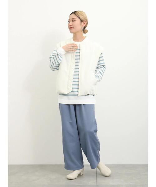 Samansa Mos2 blue(サマンサモスモスブルー)の「ツイルイージーパンツ(その他パンツ・レディース・ブルー/ネイビー/ブラック/グレー・F)」の13枚目の写真