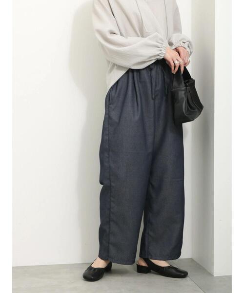 Samansa Mos2 blue(サマンサモスモスブルー)の「ツイルイージーパンツ(その他パンツ・レディース・ブルー/ネイビー/ブラック/グレー・F)」の15枚目の写真
