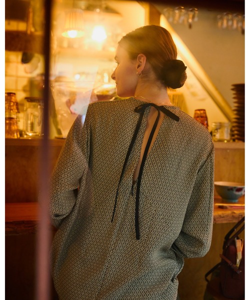 THE SHINZONE(ザ シンゾーン)の「THE SHINZONE KOMON JQ DRESS 24SMSOP03(ワンピース・レディース・ブラック・36)」の1枚目の写真