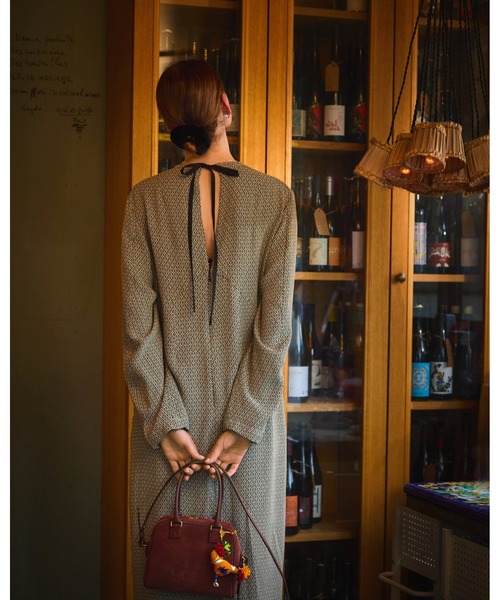 THE SHINZONE(ザ シンゾーン)の「THE SHINZONE KOMON JQ DRESS 24SMSOP03(ワンピース・レディース・ブラック・36)」の2枚目の写真