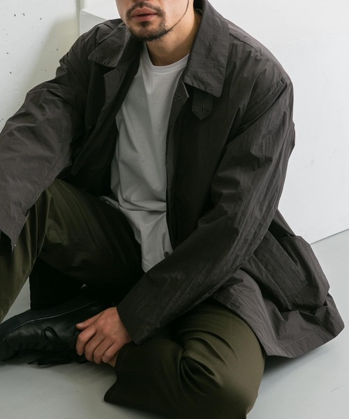 セール】『撥水』『XLサイズあり』セットインナイロンハーフコート