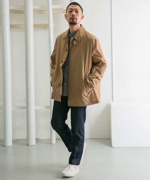 セール】『撥水』『XLサイズあり』セットインナイロンハーフコート