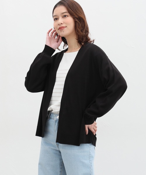 Honeys(ハニーズ)の「花粉対策トッパーカーディガン(カーディガン/ボレロ・レディース・コーラルピンク/グリーン/ライトグレー/イエロー/アイボリー/ブラック/ブルー・M/L/LL)」の11枚目の写真