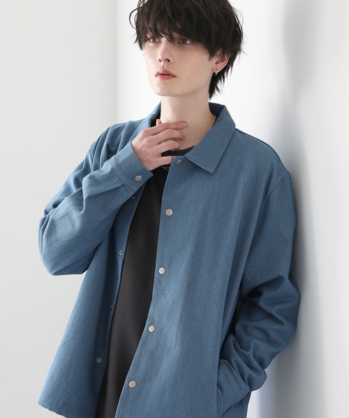 ASTRONOMY(アストロノミー)の「ルーズシルエットアーバンデニムコーチジャケット(デニムジャケット・メンズ・インディゴブルー/ブラック/サックスブルー/ブルー・S/M/L/XL)」の19枚目の写真