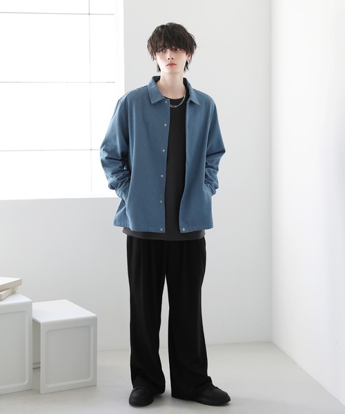 ASTRONOMY(アストロノミー)の「ルーズシルエットアーバンデニムコーチジャケット(デニムジャケット・メンズ・インディゴブルー/ブラック/サックスブルー/ブルー・S/M/L/XL)」の20枚目の写真