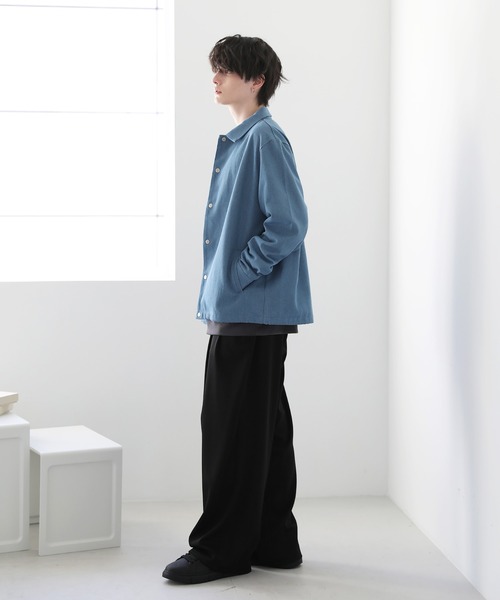 ASTRONOMY(アストロノミー)の「ルーズシルエットアーバンデニムコーチジャケット(デニムジャケット・メンズ・インディゴブルー/ブラック/サックスブルー/ブルー・S/M/L/XL)」の22枚目の写真