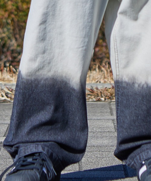 PAIRMANON STREET（ペアマノンストリート）の「【PAIRMANON STREET】グラデーション ブリーチ ワイド ストレート デニム パンツ（デニムパンツ・キッズ・インディゴブルー/ブラック・160/140/90/150/120/100/110/130）」の9枚目の写真