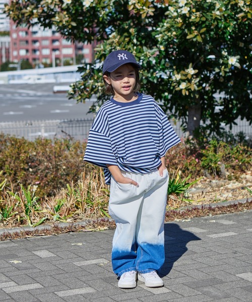 PAIRMANON STREET（ペアマノンストリート）の「【PAIRMANON STREET】グラデーション ブリーチ ワイド ストレート デニム パンツ（デニムパンツ・キッズ・インディゴブルー/ブラック・160/140/90/150/120/100/110/130）」の16枚目の写真