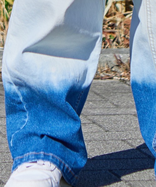 PAIRMANON STREET（ペアマノンストリート）の「【PAIRMANON STREET】グラデーション ブリーチ ワイド ストレート デニム パンツ（デニムパンツ・キッズ・インディゴブルー/ブラック・160/140/90/150/120/100/110/130）」の17枚目の写真