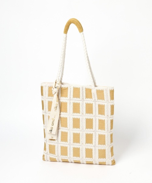 niko and...（ニコアンド）の「オリジナルレース編みトートバッグ（トートバッグ・レディース・ホワイト/ブラック/ラベンダー/グリーン/ブルー/マスタード・0）」の6枚目の写真