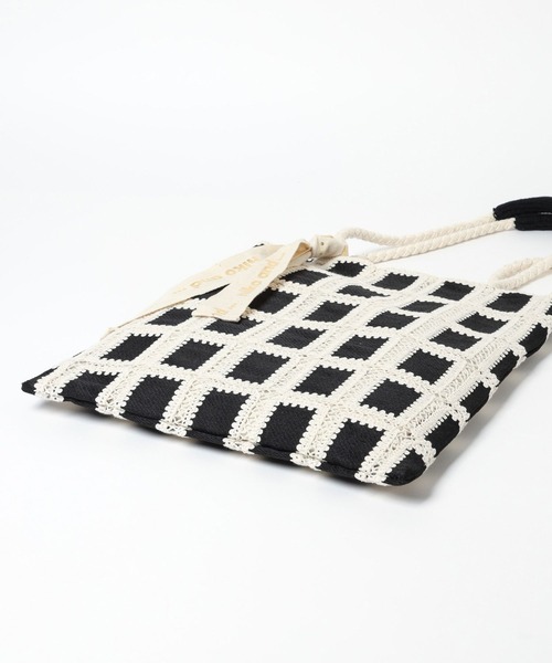 niko and...（ニコアンド）の「オリジナルレース編みトートバッグ（トートバッグ・レディース・ホワイト/ブラック/ラベンダー/グリーン/ブルー/マスタード・0）」の19枚目の写真