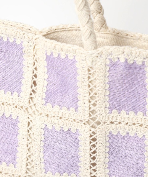 niko and...（ニコアンド）の「オリジナルレース編みトートバッグ（トートバッグ・レディース・ホワイト/ブラック/ラベンダー/グリーン/ブルー/マスタード・0）」の14枚目の写真