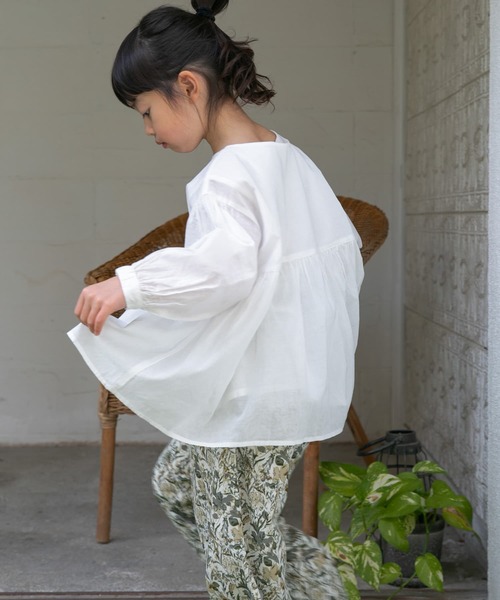 URBAN RESEARCH DOORS（アーバンリサーチドアーズ）の「『親子リンク』コットンボイル2WAYブラウス(KIDS)（シャツ/ブラウス・キッズ・ミント/オフホワイト・135/120/105）」の9枚目の写真
