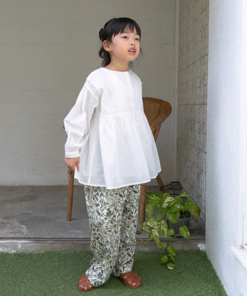 URBAN RESEARCH DOORS（アーバンリサーチドアーズ）の「『親子リンク』コットンボイル2WAYブラウス(KIDS)（シャツ/ブラウス・キッズ・ミント/オフホワイト・135/120/105）」の13枚目の写真
