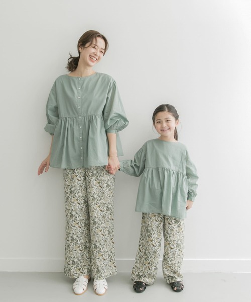 URBAN RESEARCH DOORS（アーバンリサーチドアーズ）の「『親子リンク』コットンボイル2WAYブラウス(KIDS)（シャツ/ブラウス・キッズ・ミント/オフホワイト・135/120/105）」の16枚目の写真