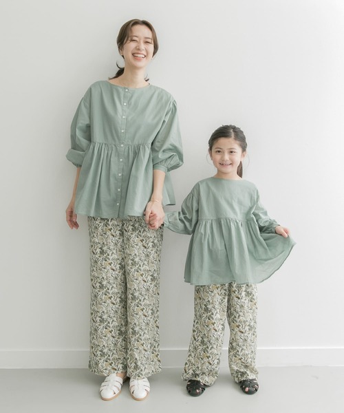 URBAN RESEARCH DOORS（アーバンリサーチドアーズ）の「『親子リンク』コットンボイル2WAYブラウス(KIDS)（シャツ/ブラウス・キッズ・ミント/オフホワイト・135/120/105）」の17枚目の写真