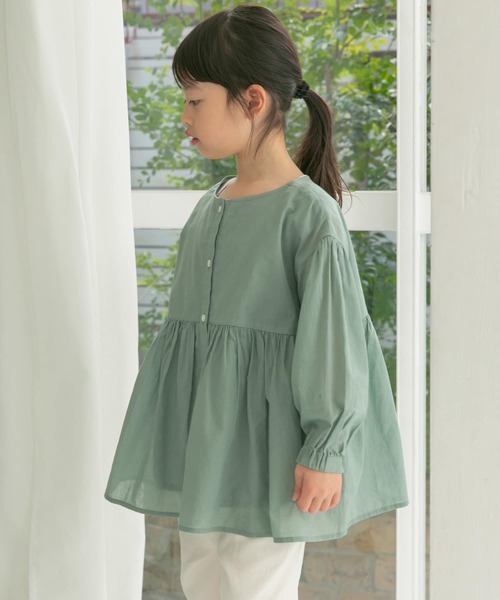 URBAN RESEARCH DOORS（アーバンリサーチドアーズ）の「『親子リンク』コットンボイル2WAYブラウス(KIDS)（シャツ/ブラウス・キッズ・ミント/オフホワイト・135/120/105）」の20枚目の写真