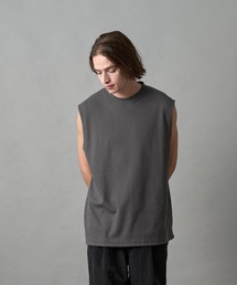 テクスチャダブルニットスリーブレスTシャツ