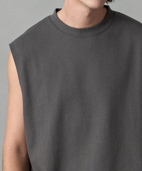 セール】テクスチャダブルニットスリーブレスTシャツ（Tシャツ
