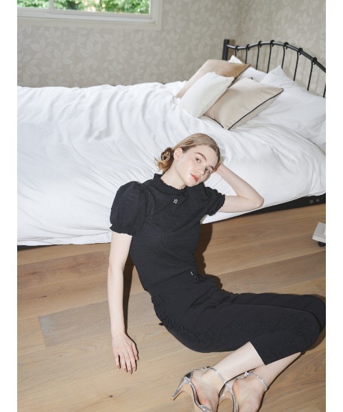 MIRO AMURETTE（ミロアミュレット）の「ME logo Tops（Tシャツ/カットソー・レディース・ブラック/ホワイト・FREE）」の5枚目の写真