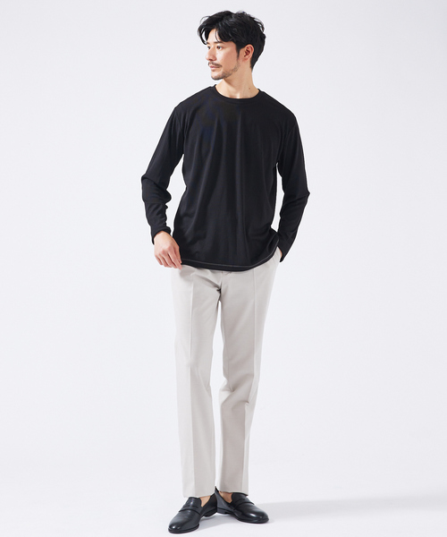 ABAHOUSE（アバハウス）の「【ストレッチテレコ】長袖Tシャツ（Tシャツ/カットソー・メンズ・ブラック/ホワイト/チャコールグレー・48/46/44）」の8枚目の写真