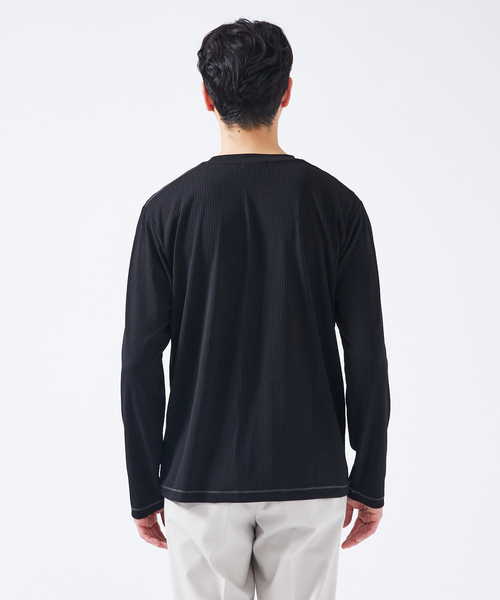 ABAHOUSE（アバハウス）の「【ストレッチテレコ】長袖Tシャツ（Tシャツ/カットソー・メンズ・ブラック/ホワイト/チャコールグレー・48/46/44）」の9枚目の写真