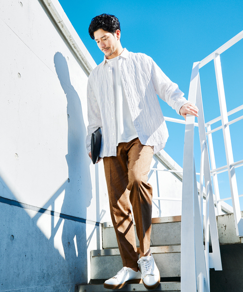 ABAHOUSE（アバハウス）の「【ストレッチテレコ】長袖Tシャツ（Tシャツ/カットソー・メンズ・ブラック/ホワイト/チャコールグレー・48/46/44）」の10枚目の写真