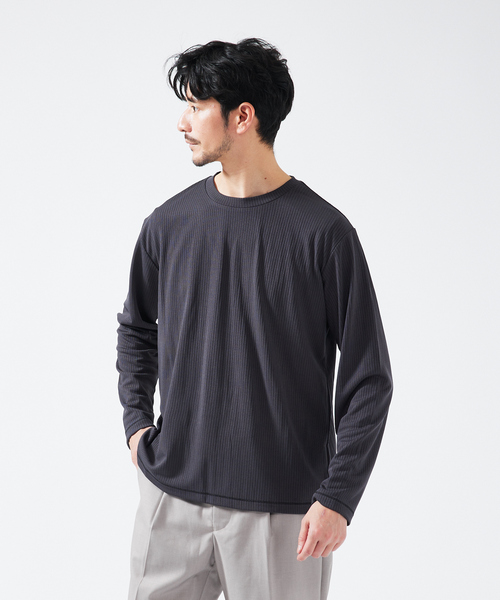 ABAHOUSE（アバハウス）の「【ストレッチテレコ】長袖Tシャツ（Tシャツ/カットソー・メンズ・ブラック/ホワイト/チャコールグレー・48/46/44）」の16枚目の写真
