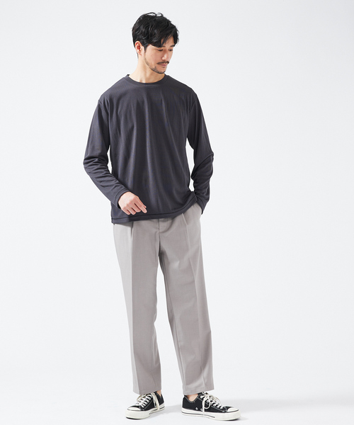 ABAHOUSE（アバハウス）の「【ストレッチテレコ】長袖Tシャツ（Tシャツ/カットソー・メンズ・ブラック/ホワイト/チャコールグレー・48/46/44）」の22枚目の写真