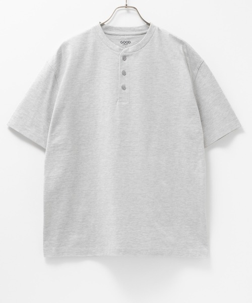 Mac-House(マックハウス)の「GOOD CREW USコットンヘンリーネック半袖Tシャツ(Tシャツ/カットソー・メンズ・ホワイト/グレー/ブラック・XXL/XL/L/M/S)」の2枚目の写真