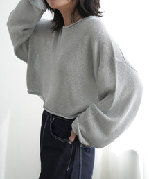 ラメリリーヤーンショートトップス