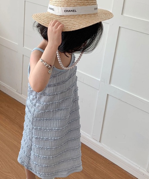 Bambin（ボンバン）の「【 Bambin / ボンバン 】 ミニフリル キャミワンピース（ワンピース・キッズ・ライトブルー/ホワイト・130/120/110/100）」の10枚目の写真