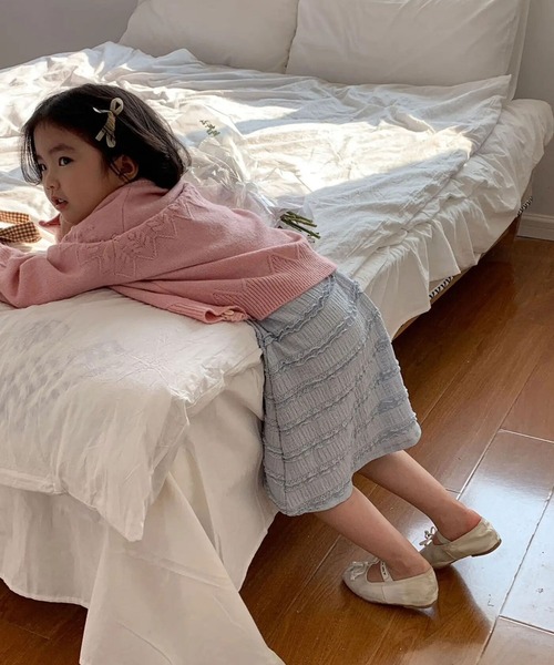 Bambin（ボンバン）の「【 Bambin / ボンバン 】 ミニフリル キャミワンピース（ワンピース・キッズ・ライトブルー/ホワイト・130/120/110/100）」の16枚目の写真