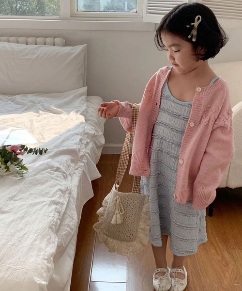 Bambin（ボンバン）の「【 Bambin / ボンバン 】 ミニフリル キャミワンピース（ワンピース・キッズ・ライトブルー/ホワイト・130/120/110/100）」の13枚目の写真