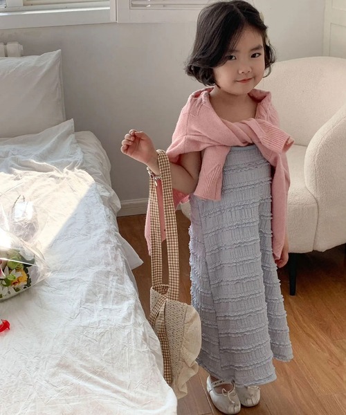 Bambin（ボンバン）の「【 Bambin / ボンバン 】 ミニフリル キャミワンピース（ワンピース・キッズ・ライトブルー/ホワイト・130/120/110/100）」の20枚目の写真