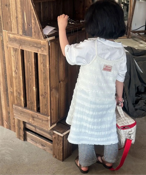 Bambin（ボンバン）の「【 Bambin / ボンバン 】 ミニフリル キャミワンピース（ワンピース・キッズ・ライトブルー/ホワイト・130/120/110/100）」の4枚目の写真