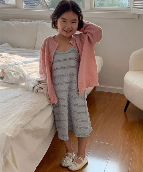 Bambin（ボンバン）の「【 Bambin / ボンバン 】 ミニフリル キャミワンピース（ワンピース・キッズ・ライトブルー/ホワイト・130/120/110/100）」の15枚目の写真