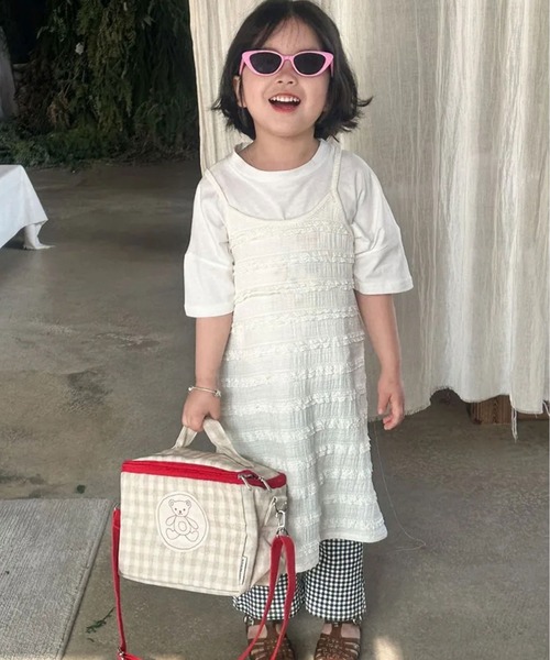 Bambin（ボンバン）の「【 Bambin / ボンバン 】 ミニフリル キャミワンピース（ワンピース・キッズ・ライトブルー/ホワイト・130/120/110/100）」の7枚目の写真