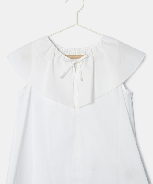 ROPE' PICNIC(ロペピクニック)の「【KIDS】リボンディティールラッフルカラーブラウス/リンクコーデ(シャツ/ブラウス・キッズ・サックスブルー/オフホワイト・110/120/130/140/150)」の14枚目の写真