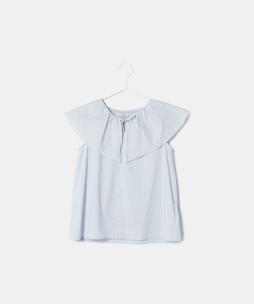ROPE' PICNIC(ロペピクニック)の「【KIDS】リボンディティールラッフルカラーブラウス/リンクコーデ(シャツ/ブラウス・キッズ・サックスブルー/オフホワイト・110/120/130/140/150)」の10枚目の写真