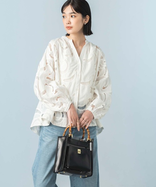 Gready Brilliant（グレディブリリアン）の「バンブーＰＶＣバッグ（ハンドバッグ・レディース・ブラック/オフホワイト・FREE）」の11枚目の写真