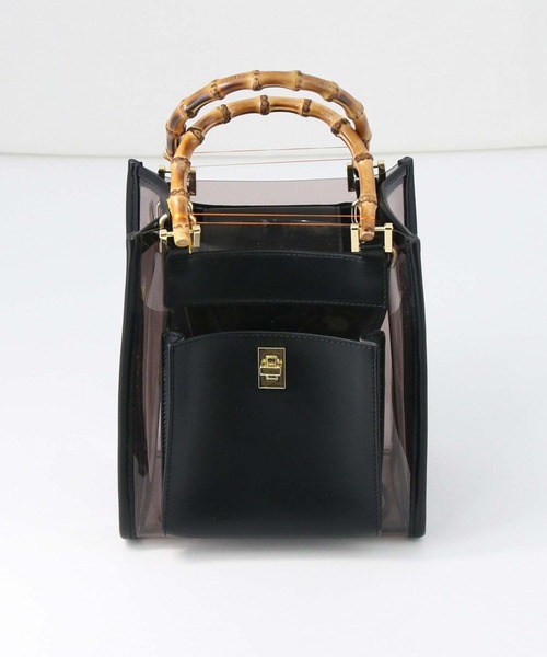 Gready Brilliant（グレディブリリアン）の「バンブーＰＶＣバッグ（ハンドバッグ・レディース・ブラック/オフホワイト・FREE）」の14枚目の写真