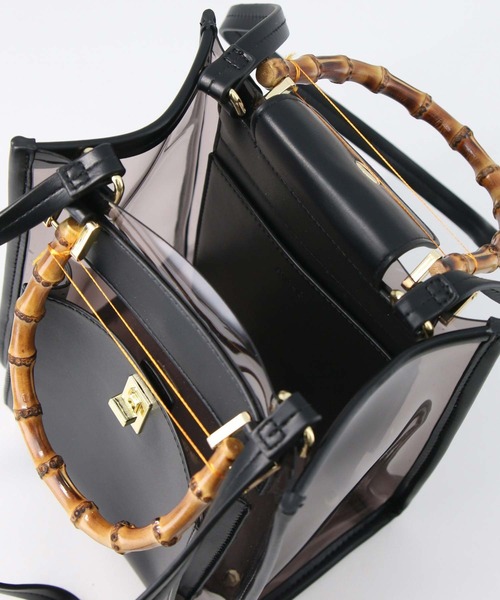 Gready Brilliant（グレディブリリアン）の「バンブーＰＶＣバッグ（ハンドバッグ・レディース・ブラック/オフホワイト・FREE）」の20枚目の写真