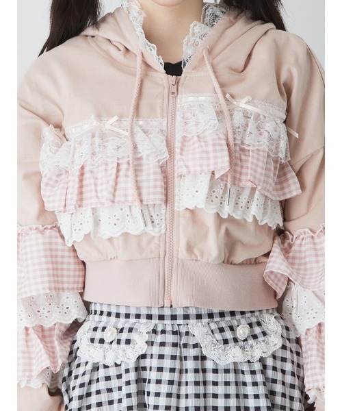 Ank Rouge（アンクルージュ）の「フリルパーカー（パーカー・レディース・ブラック/ホワイト/ピンク/ブルー・M）」の10枚目の写真