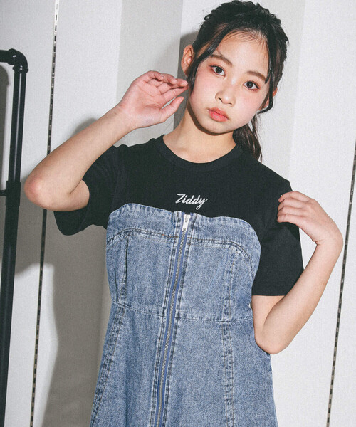 ZIDDY（ジディ）の「ダブルジップドッキングワンピース(130~160cm)（ワンピース・キッズ・ネイビー/ブラック・FREE/130cm/140cm/150cm）」の6枚目の写真