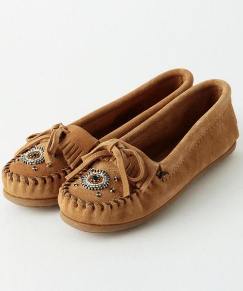 Minnetonka（ミネトンカ）の「MINNETONKA モカシン/ BC MINNETONKA　MOCA◆（モカシン/デッキシューズ・レディース・ブラック/ベージュ/ターコイズブルー・6/8/7/5）」の4枚目の写真