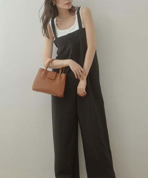 アシーム　Belt salopette パンツ　ブラック ACYM（アシーム）の「Belt salopette パンツ（つなぎ