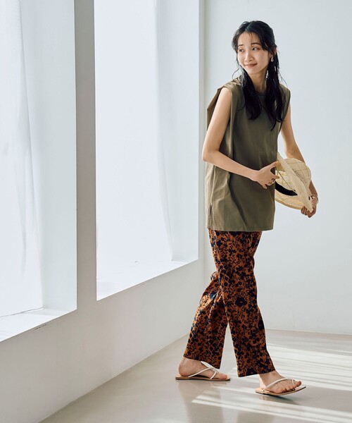 coen（コーエン）の「バイカラーボタニカルプリントテーパードパンツ（その他パンツ・レディース・ネイビー/オレンジ系その他/ナチュラル・L/M）」の19枚目の写真