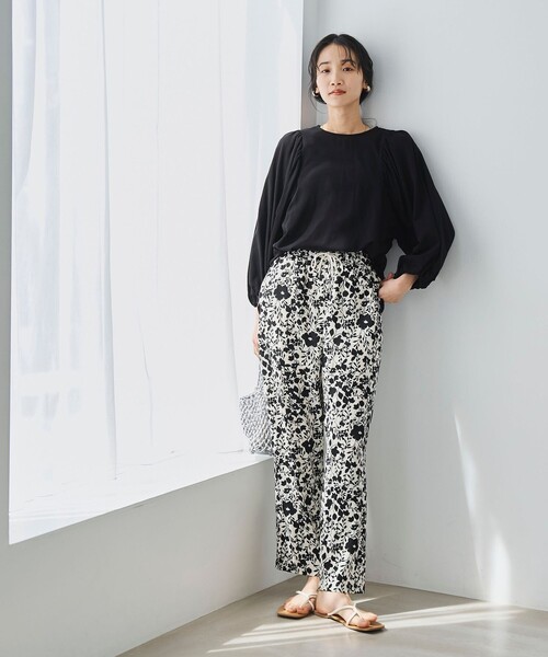 coen（コーエン）の「バイカラーボタニカルプリントテーパードパンツ（その他パンツ・レディース・ネイビー/オレンジ系その他/ナチュラル・L/M）」の12枚目の写真